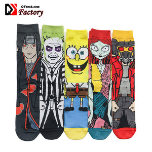 Wholesale Funny Cartoon Character Patterned Casual Socks Men Fun Novelty Comics Crew Cotton Anime Socks