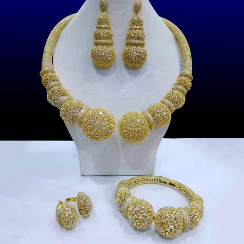 GODKI Famous Brand Disc Balls Luxury Nigerian Dubai Jewelry Sets For Women Cubic Zircon Wedding Bridal Jewelry Sets 2019