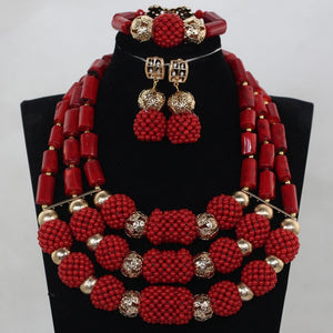 Dubai Gold Costume Women Statement Necklace Set Charms White African Wedding Beads Jewelry Sets for Brides Birthday Gift ABH590