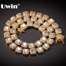 Load image into Gallery viewer, UWIN Square Cubic Zirconia Tennis Chains Top Quality Hiphop Necklace Luxury Full Iced Out CZ Jewelry For Men Women Drop Shipping