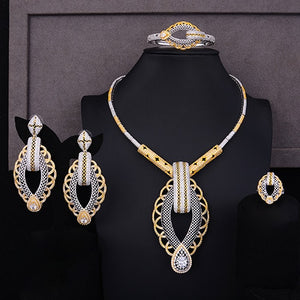 GODKI Luxury Party Square 4PCS Nigerian Jewelry Set For Women Wedding Zircon Indian African Bridal Jewelry Set 2018